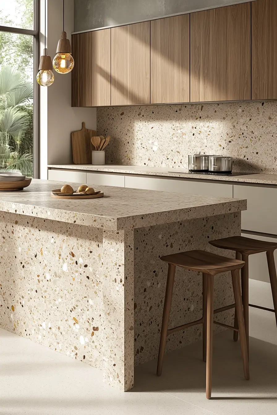 Luxury Terrazzo Kitchen Island Counter
