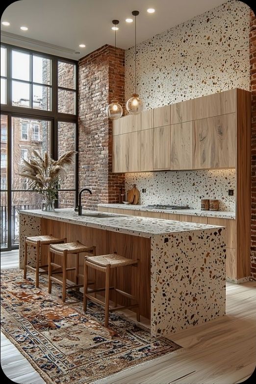 Full Wall Terrazzo Cladding Kitchen